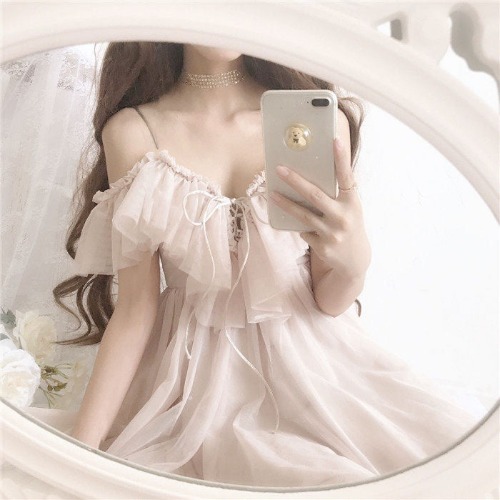 Cutesie Mesh Ruffle dress