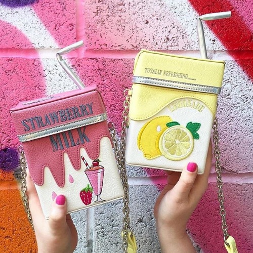 Strawberry Milk Carton Bag | Yellow Lemonade