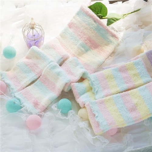 Fuzzy Pastel Long John Leggings | Easter Colors