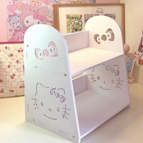 Kawaii Double Layer Display Shelves | Kitten / 29x19x29cm