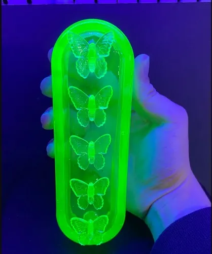 Uranium Glass Fenton Butterfly Mold