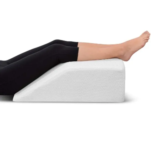 Leg Elevation Pillow - with Memory Foam Top, High-Density Leg Rest Elevating Foam Wedge- Relieves Leg Pain, Hip and Knee Pain, Improves Blood Circulation, Reduces Swelling - Breathable, Washable Cover