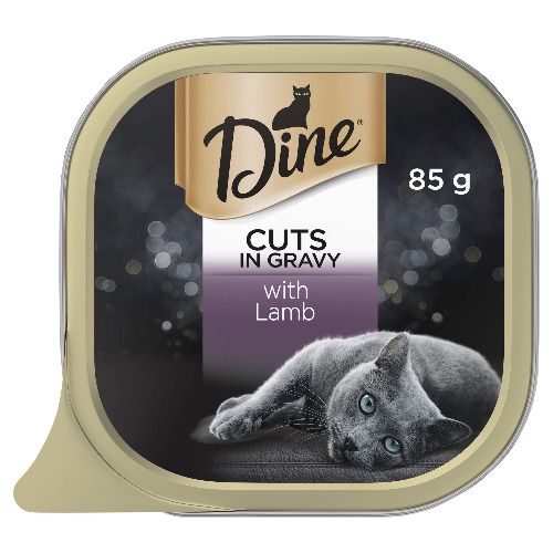 Dine Cuts in Gravy with Lamb Adult Cat Wet Food 85g x 14 Pack