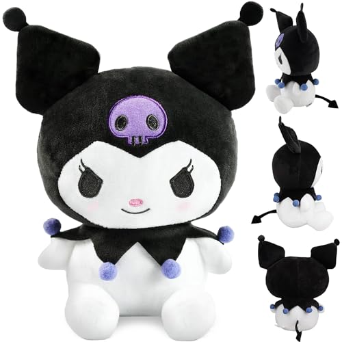 Kuromi Plüschtiere, Kuromi Puppe für Kinder, Kuromi Cartoon Kuscheltier, Kuromi Plüsch Cartoon Spielzeug, Kuromi Plüsch Puppe, Kuromi Plüsch Figur, Sanrio Plüschtier, für Jungen und Mädchen