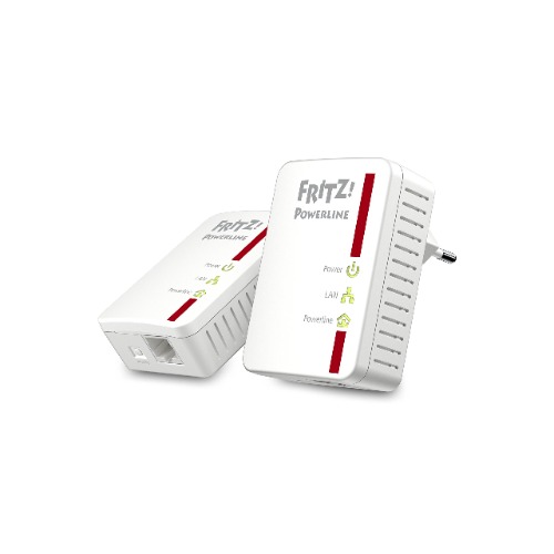 AVM FRITZ!Powerline 510E Set (500 Mbit/s, Fast-Ethernet-LAN), schnelle Datenübertragung über die Stromleitung, deutschsprachige Version - Powerline-Set 510E Deutschsprachige Version