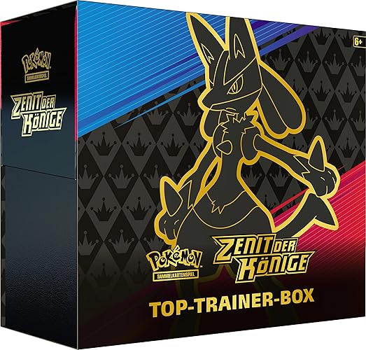 Pokémon-Sammelkartenspiel: Top-Trainer-Box Zenit der Könige (10 Boosterpacks & Premium-Zubehör) - Single