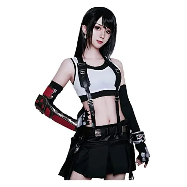 
                            SHANSHAN Tifa Lockhart Cosplay Costume Final Fantasy Cosplay FF7 Remake Full Set Outfits Halloween (S-XXL) White
                        