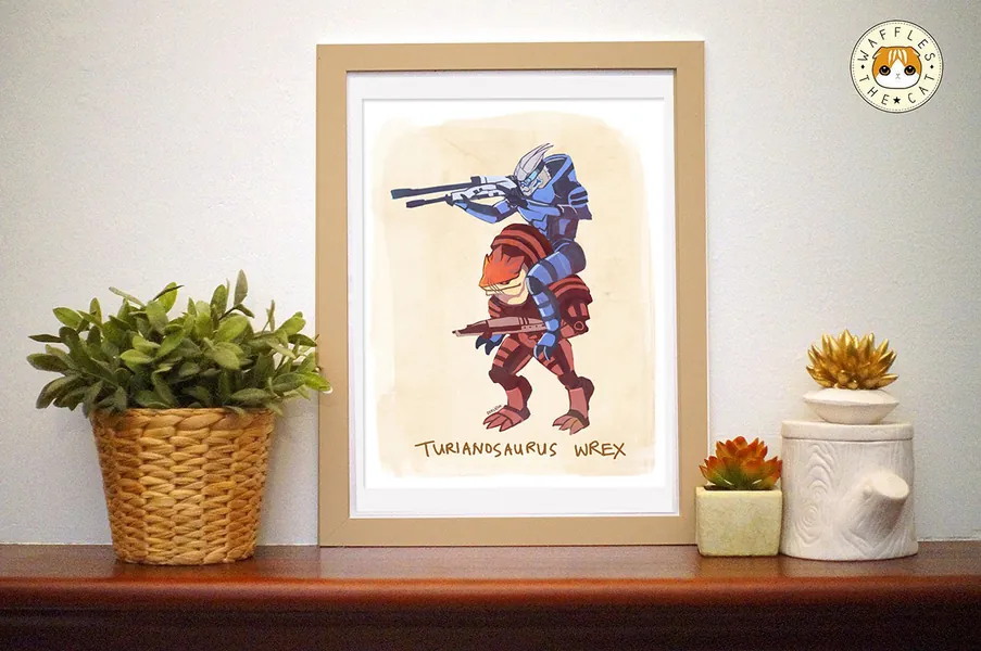 Turianosaurus Wrex - Mass Effect Poster Garrus Wrex