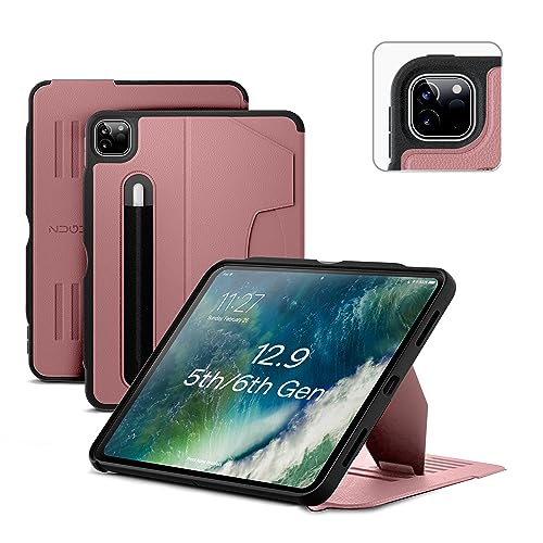 ZUGU Case for 2021/2022 iPad Pro 12.9 inch 5th / 6th Gen - Slim Protective Case - Apple Pencil Charging - Magnetic Stand & Sleep/Wake Cover (Fits Model #’s A2378, A2379, A2461, A2462) - Desert Rose - Desert Rose