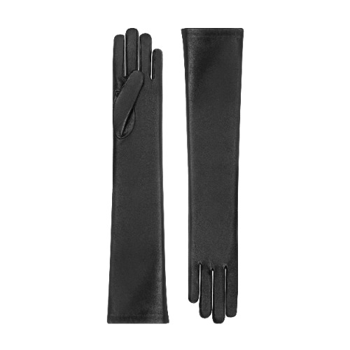 Elodie | Long Leather Glove | Black / 8½