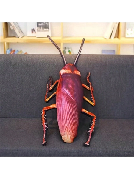 1pc Throw Pillows 3D Simulation Of Cockroach Pillow And Animal Insect Throw Pillow Creative Sofa Car Home Decoration Weird Stuff, 13.8in