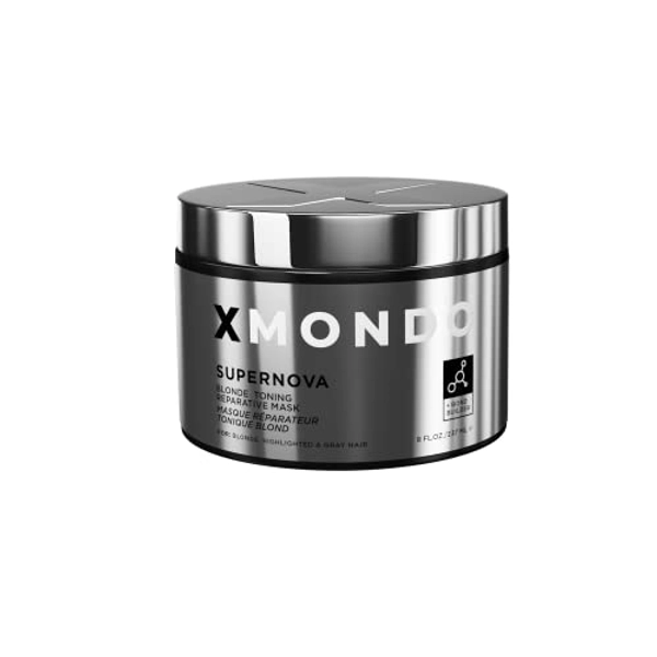 XMONDO Hair Supernova Blonde Toning Reparative Mask | Vegan Formula Reduces Unwanted Brassy & Yellow Tones on Blonde, Highlighted, and Gray Hair | 8 Fl Oz, 1-Pack