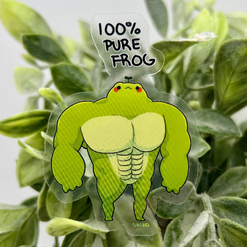 100% Frog Chad Sticker