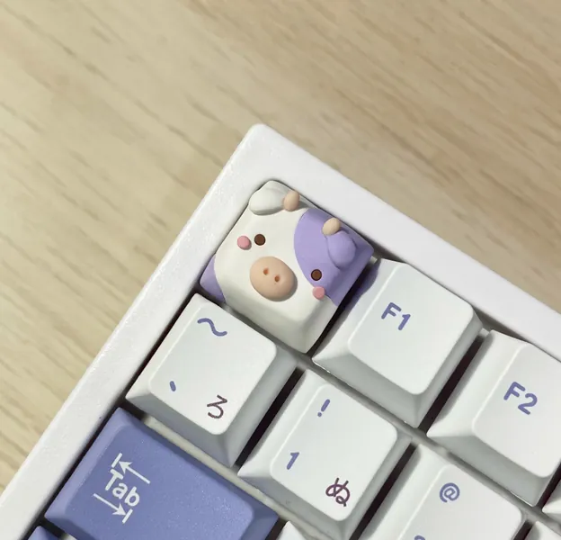 Lavender Cow Handmade Artisan Keycap