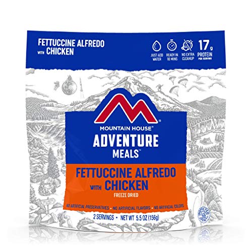 Mountain House Fettuccine Alfredo with Chicken | Freeze Dried Backpacking & Camping Food | 2-Servings