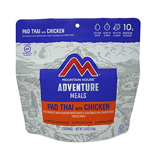Mountain House Pad Thai with Chicken | Freeze Dried Backpacking & Camping Food |2 Servings | Gluten-Free - Pouch - Thai with Chicken