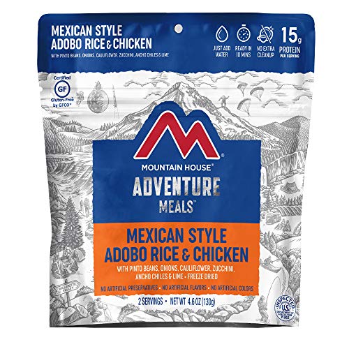 Mountain House Mexican Style Adobo Rice & Chicken | Freeze Dried Backpacking & Camping Food | 2-Servings | Gluten-Free - Pouch - Adobo Rice