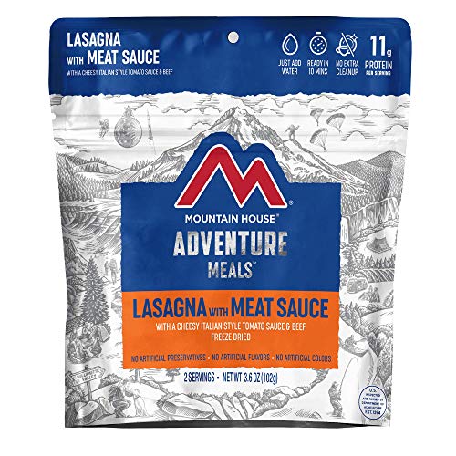 Mountain House Lasagna with Meat Sauce | Freeze Dried Backpacking & Camping Food |2 Servings - Lasagna with Meat Sauce - Pouch