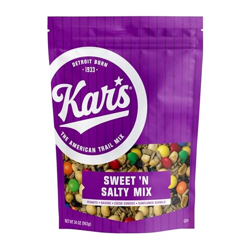 Kar’s Nuts Sweet ‘N Salty Trail Mix – 34 oz Resealable Bag, Pack of 1 – Easy and Quick Snacks for Adults and Kids - Sweet 'N Salty - 2.13 Pound (Pack of 1)