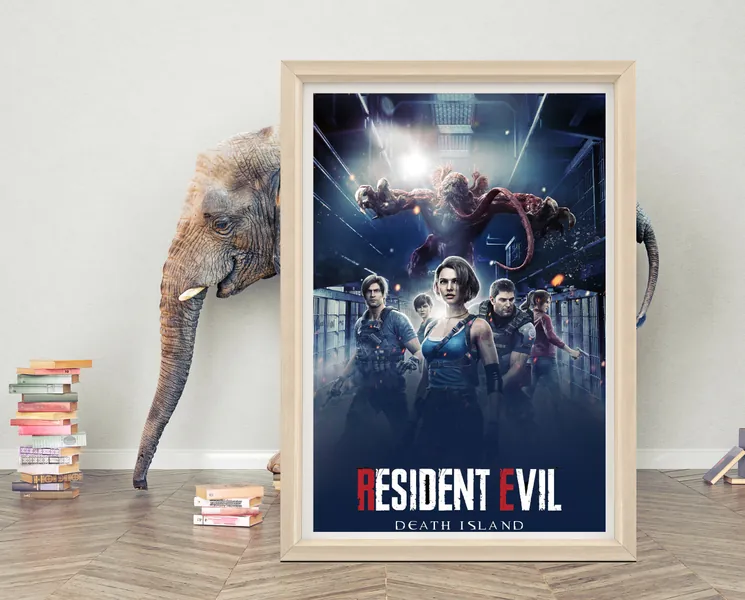Resident Evil Death Island Poster Wall Art | 2023 Movie Poster | High Quality Canvas Poster | Resident Evil Death Island Poster for Gift