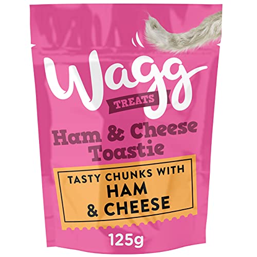 Wagg Dog Treats Ham & Cheese Toastie Dog Treats 125g, pack of 7 - Ham & Cheese - 125 g (Pack of 7)