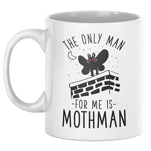 LookHUMAN Mothman Coffee Mugs - Funny Coffee Mugs Adult Humor, Double-Sided Print Ceramic Coffee Cups for Cryptid Lovers, Dishwasher Safe Novelty Coffee Mugs for Women & Men, Unique Coffee Mugs, 11oz