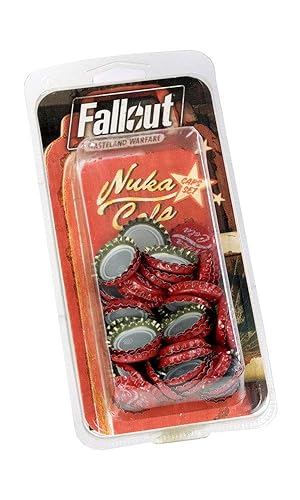 Modiphius: Fallout Nuka-Cola Caps Set, Includes 50 Distressed Nuka-Cola Bottle Caps, Made By an Official Bottle Cap Manufacturer, For Ages 14 and up