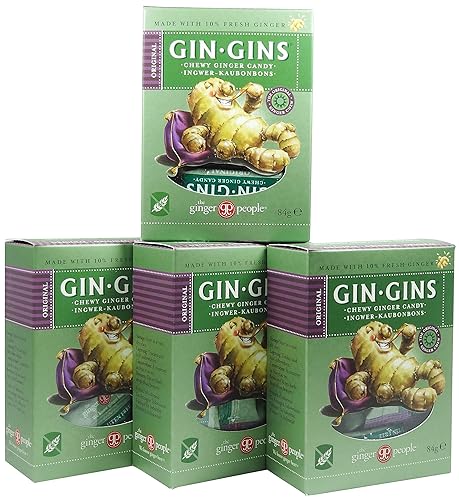 (4 PACK) - The Ginger People - Gin Gins Original Ginger Chews | 84g | 4 PACK BUNDLE