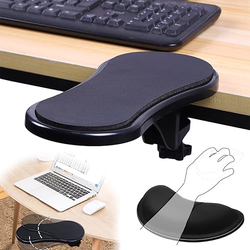 BieFuSin Computer Arm Rest for Desk Extender,Ergonomic Arm Rest Support for Desk Armrest,Keyboard Wrist Rest Mouse Pad,Wrist Cushion Support with Memory Foam Wrist Support for Computer Laptop - Black Set