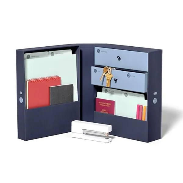 Savor | All-in-One Desk Organizer | Blue – Keep Desk, Office, and Home Organized All-in-One Storage System for Important Files, Documents, Stationery, and Office Supplies