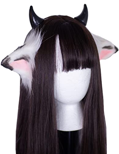 Throne | MaddyMilkers | MOEFLAVOR Anime Plush Cow Ears Fur Headband ...