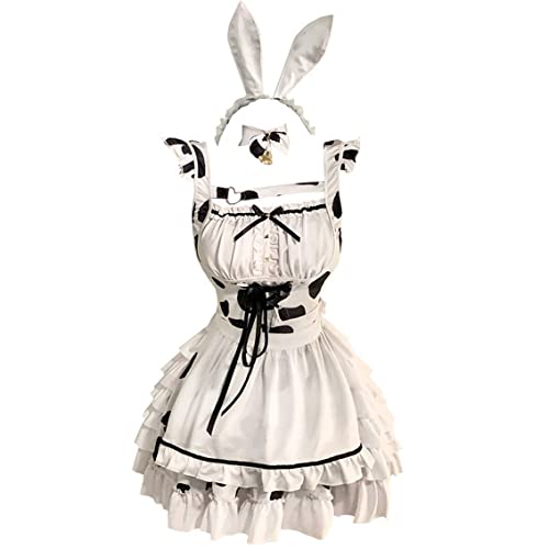 Throne Maddymilkers Jasmygirls Maid Outfit Cow Lingerie Sexy Bunny Cosplay Costume Anime 0484