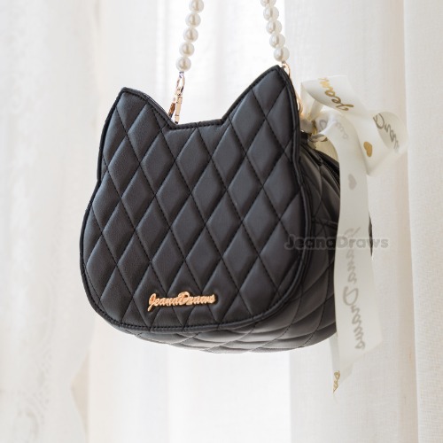 Black Cat Quilted Handbag | Default Title