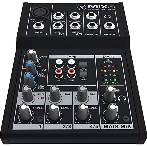 Mackie Mix Series, 5-Channel Compact Mixer with Studio-Level Audio Quality (Mix5) - Mix5 - Mixer
