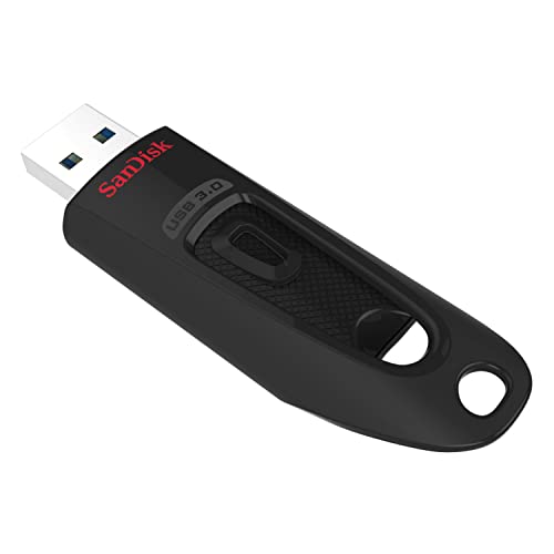 SanDisk Ultra 128 GB, USB 3.0 flash drive, with up to 130 MB/s read speed, Black - 128GB - Solo - Negro