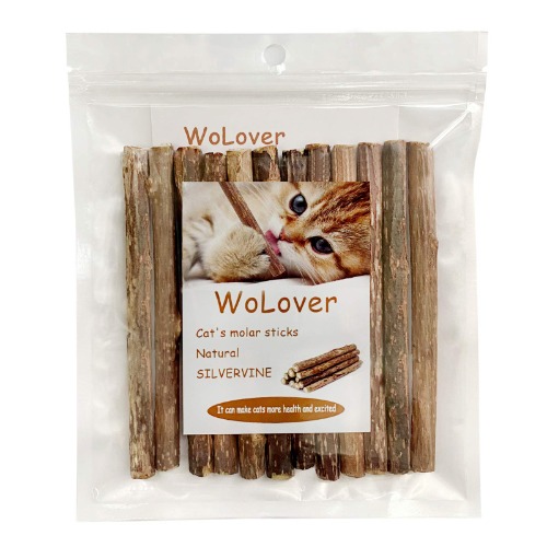 WoLover Silvervine Sticks for Cats, Natural Catnip Sticks Matatabi Chew Sticks Teeth Molar Chew Toys for Cat Kitten Kitty (at Least 12 PCS)