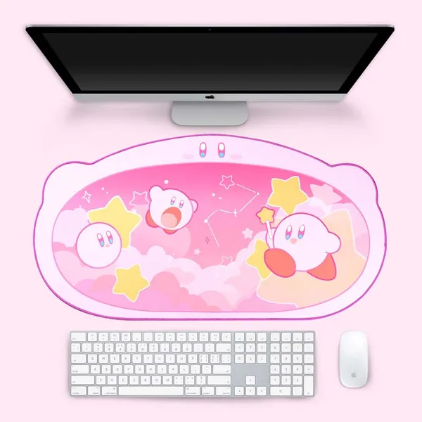 Throne | Graci | Pink Kirby Gaming Mouse Mat Cute Kirby Mousepad