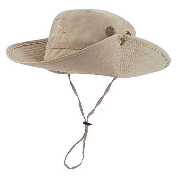 LETHMIK Summer Fishing Boonie Sun Hat Cap Outdoor Safari Hunting Camping Hat with Chin Cord
