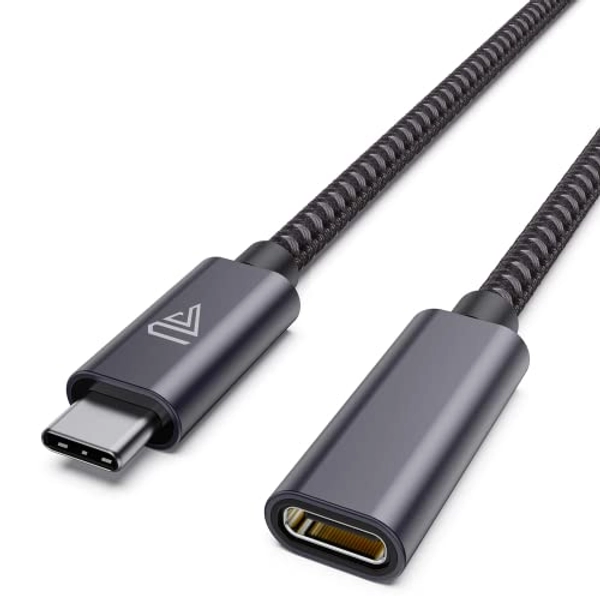 Faracent USB Type C Extension Cable, (6Ft/1.8m) USB 3.2 Gen1(5gbps) Male to Female Extender Braided Data Cord for iPhone 15, PSVR2, MacBook Air, M2, iPad Pro, Surface, Samsung Galaxy S20/S10/S9