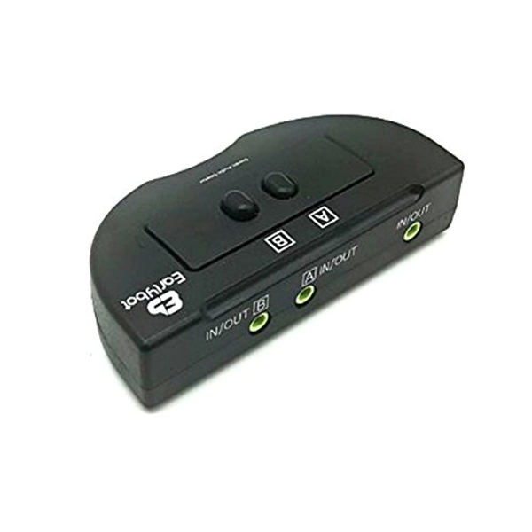Audio Selector Stereo Manual Sharing Switch Box 2Port switcher selector Splitter Box Mini