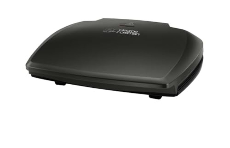 George Foreman Large Electric Grill [Non stick, Healthy, Griddle, Toastie, Hot plate, Panini, BBQ, Energy saving, Vertical storage, Easy clean, Drip tray, Ready to cook light] Black, 2400W 23440 - Grill