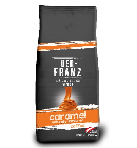 DER-FRANZ Coffee, Flavoured with Natural Caramel, Whole Bean, 1000 g - Caramel 1 kg (1er Pack)