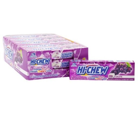 Hi-Chew Sensationally Chewy Japanese Fruit Candy, Grape 50G (Pack of 15)