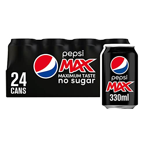 Pepsi Max No Sugar Cans, 330 ml (Pack of 24) - No sugar - 330 ml (Pack of 24)