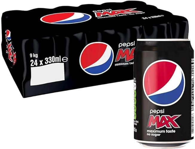 Pepsi Max No Sugar Cola Cans 24 x 330ml | Sugar-Free Carbonated Soft Drink | Refreshing Pepsi Taste