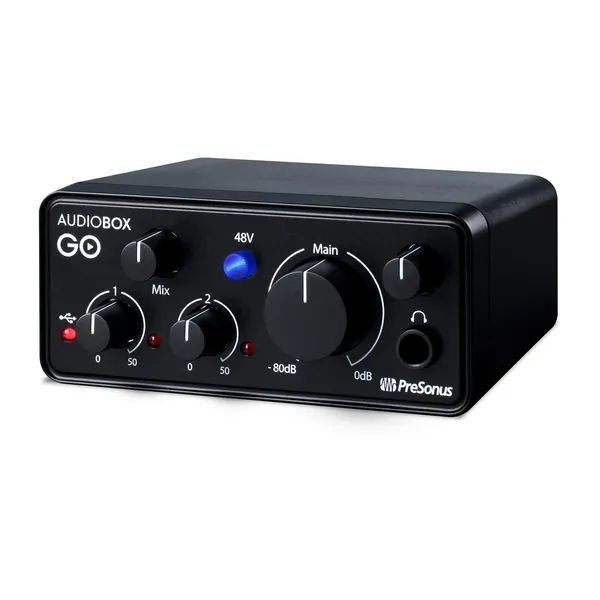 PreSonus AudioBox GO | USB-C Audio Interface for music production with Studio One DAW Recording Software, Music Tutorials, Sound Samples and Virtual Instruments - AudioBox GO