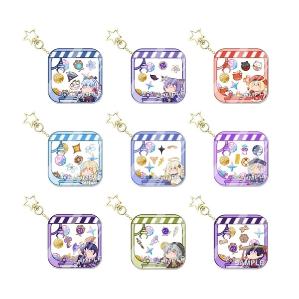 Shaker Genshin Keychains Genshin Impact Charm Genshin Zhongli Xiao Acrylic Key Ring Diluc Genshin Impact Gifts