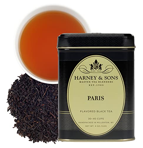 Harney & Sons Flavored Black Tea, Paris, 4 Ounce - Paris - 4 Ounce (Pack of 1)