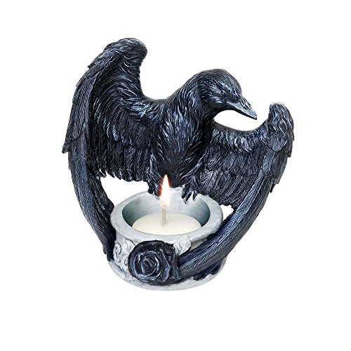 Alchemy Gothic Raven's Ward Tea Light Candle Holder