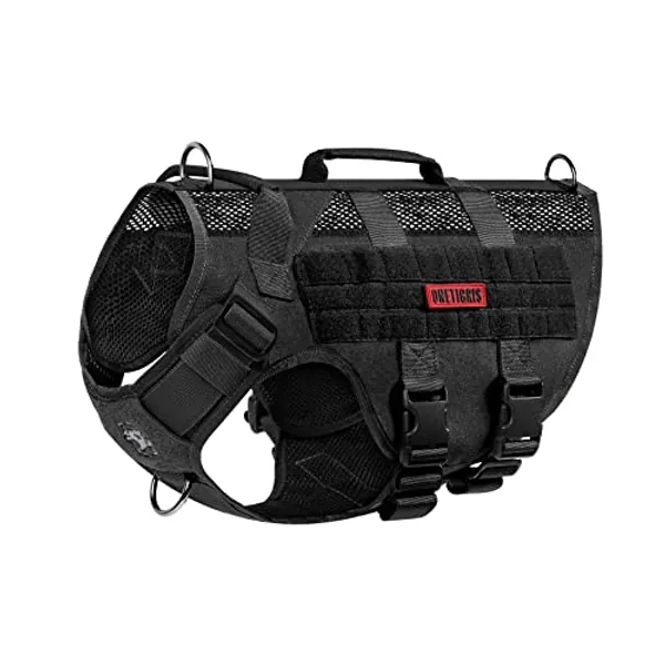 OneTigris No-Pull Hundegeschirr, AIRE MESH Einstellbar Sicherheitsgeschirr Ultra Atmungsaktiv für Große/Mittlere Hunde Brustgeschirr Hundeharness mit 2 Griffe Hundeweste